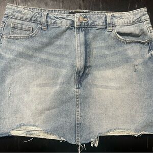 Refuge Light Blue Denim Skirt